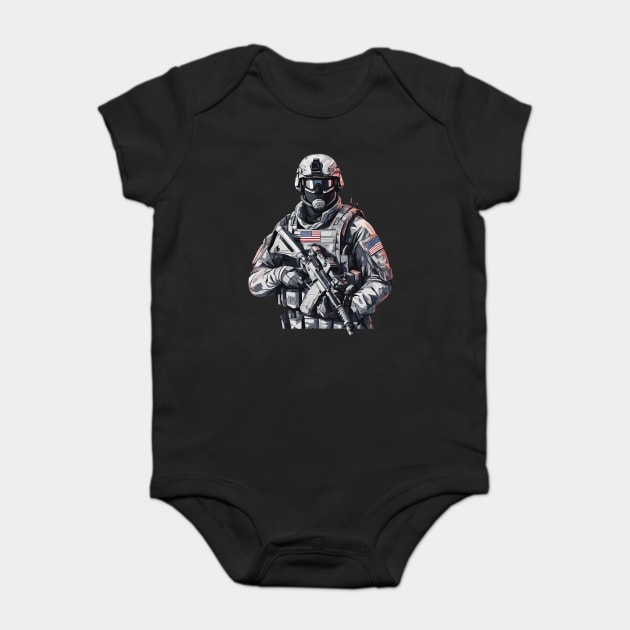 future soldier Baby Bodysuit by animegirlnft